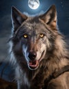 A wolf and the moon Royalty Free Stock Photo