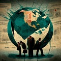 AI generated image. World economic crisis concept. Financial crash worldwide