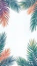 AI generated images of a frame of colorfull palmleaves Royalty Free Stock Photo