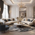 AI generated images, living room interior design luxury model style Living room design for decoration Royalty Free Stock Photo