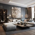 AI generated images, living room interior design luxury model style Living room