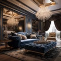 AI generated images, living room interior design luxury model style