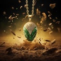 AI-generated images, necklaces, pendants, made of gold White gold decorated with gems Royalty Free Stock Photo