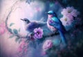 ai generated images romantic lovely couple of birds