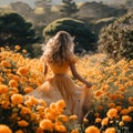 AI-generated images Marigold flower field,