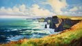 Serenade of Waves: Impressionistic Palette Unveils Cliffs of Moher Magic