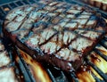 Grilled Beef Steaks on Barbecue Grill - AI generated Royalty Free Stock Photo