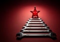 AI generated. Industrial Christmas Tree with Wrenches and Red Star Royalty Free Stock Photo