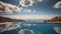 Infinity Pool Perched on a Cliff Over Clouds. Royalty Free Stock Photo