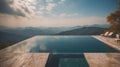 Infinity Pool Perched on a Cliff Over Clouds. Royalty Free Stock Photo
