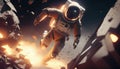 Perilous Space Moment: Astronaut Narrowly Avoids Debris, Made with Generative AI