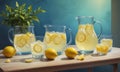 pitcher lemon water Royalty Free Stock Photo