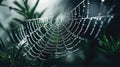 AI Generated Intricacy of a Delicate Spider s Web Morning Dew