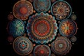 Intricate Mandala Design with Geometric Patterns, Made with Generative AI