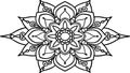 AI generated intricate mandala flower pattern for coloring pages Royalty Free Stock Photo