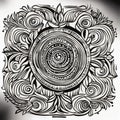 AI generated intricate mandala style floral design on a white background