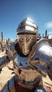 AI-Generated Knight Awaiting Joust Challenge