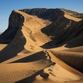 AI generated landscape consisting of huge piles of sand dunes in a desert