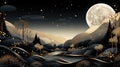 An enchanted moonlit mountain scene Royalty Free Stock Photo