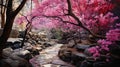 Pathway through the rhododendron garden