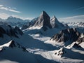 AI generated landscape of snowy mountain peaks