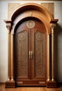 a large wooden door with ornate carvings