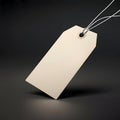 AI-Generated Light Beige Price Tag with White Strings Royalty Free Stock Photo