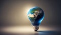 light bulb with earth globe Royalty Free Stock Photo