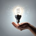 Lightbulb in your hand - saving energy