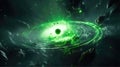 AI Generated Light Green and Black Sentient AI: Exploring the Mysteries of the Cosmos