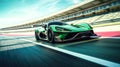 AI Generated Light Green and Black Supercar on the Track A Fast and Exciting Cinematic Shot