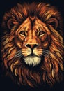 AI generated lion head Royalty Free Stock Photo