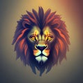 AI generated lion head on dark background Royalty Free Stock Photo