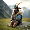 AI-Generated Little Ibex Shepherd in Traditional Attire