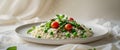 Luxurious Spring Risotto with Fresh Vegetables. Royalty Free Stock Photo