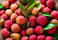 Lychee, concept of fresh and ripe exotic food