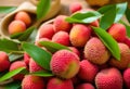 Lychee, concept of fresh and ripe exotic food