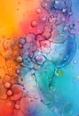 Vibrant Abstract Fluid Art With Colorful Bubbles Blending Into Dynamic Multitone Pigment Waves Royalty Free Stock Photo