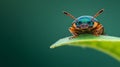 AI-generated Emerald Beetle Macro on Green Leaf Royalty Free Stock Photo