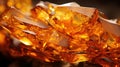 raw and unpolished piece of amber, capturing its golden hues and organic inclusions by AI generated