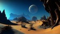 Majestic Desert Planet in Sistal, Made with Generative AI