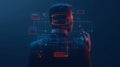 AI-generated Man Interacting With Futuristic Digital Interface Royalty Free Stock Photo