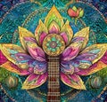 AI generated mandala style colourful artwork on a vivid background