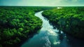 AI Generated Mangrove Marvel Aerial Wonders of the Sundarbans Ecosystem