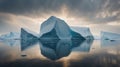 Massive Iceberg Floating in Calm Arctic Waters. Royalty Free Stock Photo
