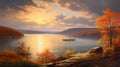 Riverside Rhapsody: Captivating Impressionistic Portrait of the Hudson Waters