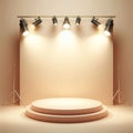 Soft Beige Studio Background: Minimalist Spotlight Effect