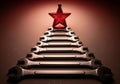 AI generated. Mechanic\'s Christmas Tree with Red Star Royalty Free Stock Photo