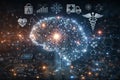 AI generated medical AI brain data intelligence visual representing digital healthcare artificial intelligence health analytics Royalty Free Stock Photo