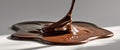 Mesmerizing Melted Chocolate Texture with Glossy Liquid Surface and Rich Brown Tones Royalty Free Stock Photo